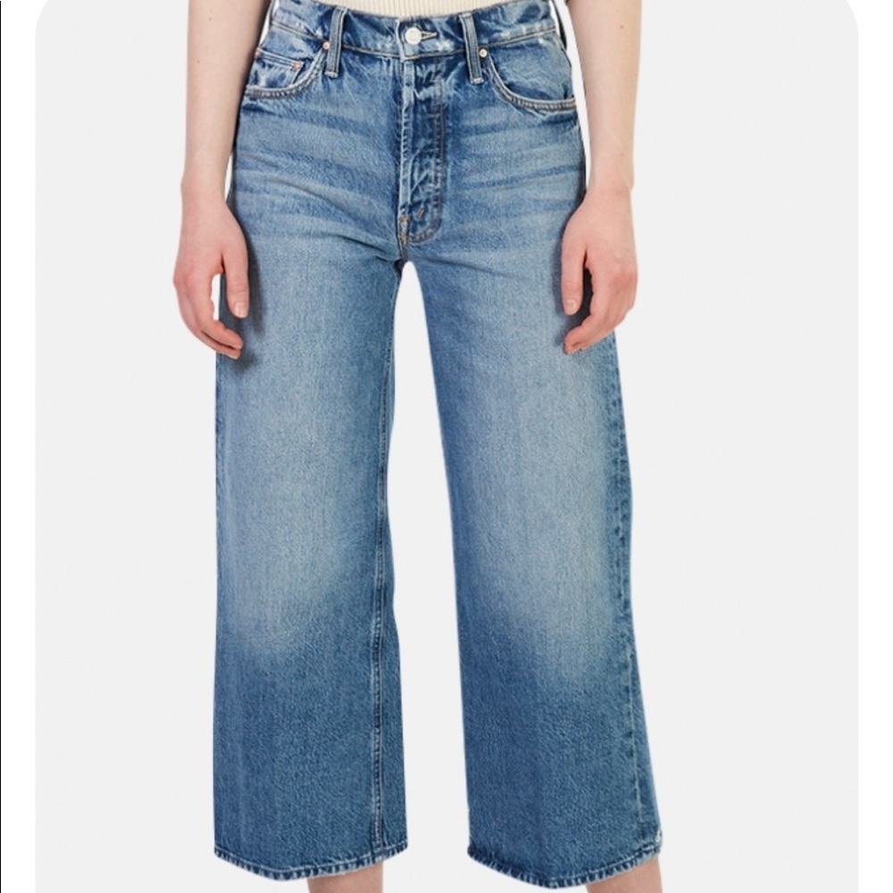 MOTHER tomcat roller shorty wide leg rigid jeans